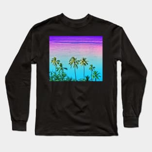 Moorea Purple Palms Long Sleeve T-Shirt